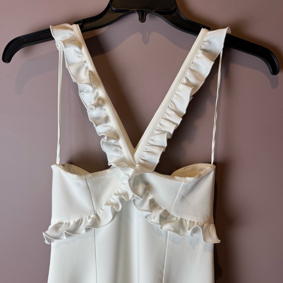 Cinq A Sept Kimora A-line Crepe Ruffle Midi Dress - Picture 9 of 11